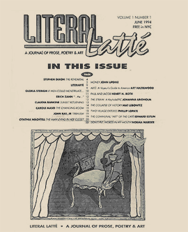 The cover of the inaugural issue of Literal Latte in 1994