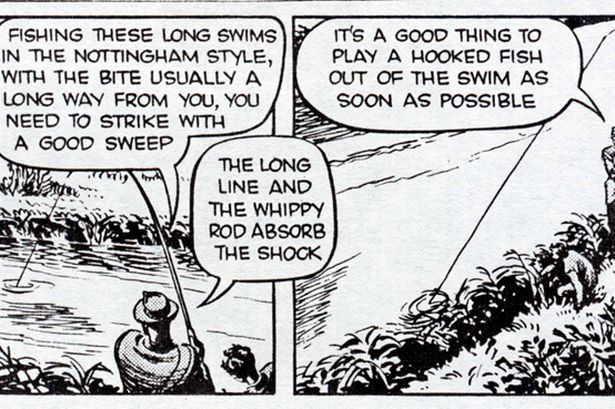 Panels from comic strip Mr Crabtree Goes Fishing